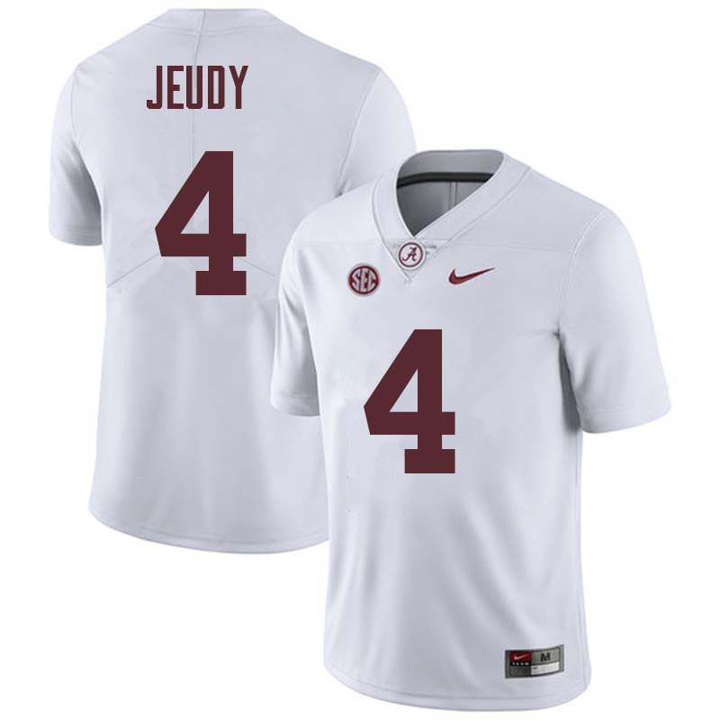 Alabama Crimson Tide Men's Jerry Jeudy #4 White NCAA Nike Authentic Stitched College Football Jersey RS16X58NP